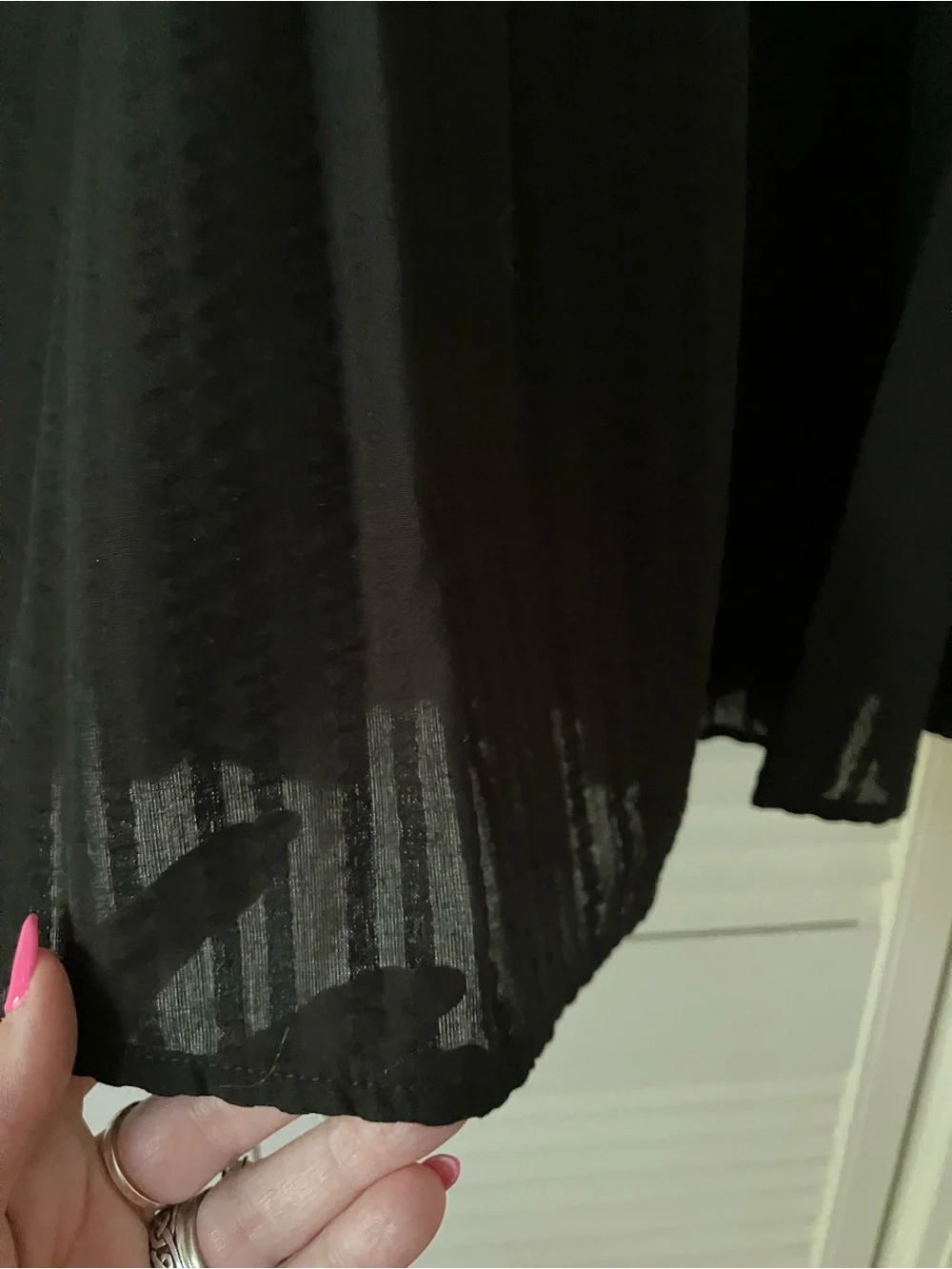Torrid Size 1 (14-16) Seer Sucker Black Smocked Midi Two-Piece Skirt / Top Set - Picture 12 of 14